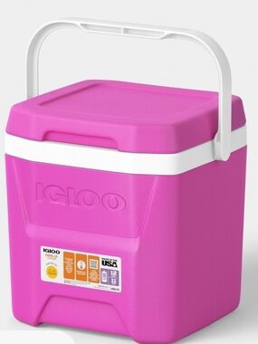 Igloo Pink Portable Cooler with White Handle